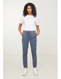 CHINO DONNA IN COTONE BIOLOGICO VEGAN "CALATHEA" - BLU