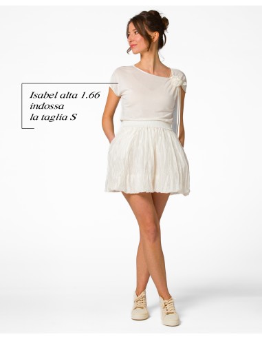 T-SHIRT CINDY CON FIOCCO IN SETA BIOLOGICA, LINO E ECOVISCOSA