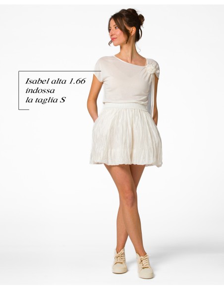 T-SHIRT CINDY CON FIOCCO IN SETA BIOLOGICA, LINO E ECOVISCOSA