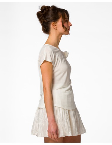 T-SHIRT CINDY CON FIOCCO IN SETA BIOLOGICA, LINO E ECOVISCOSA