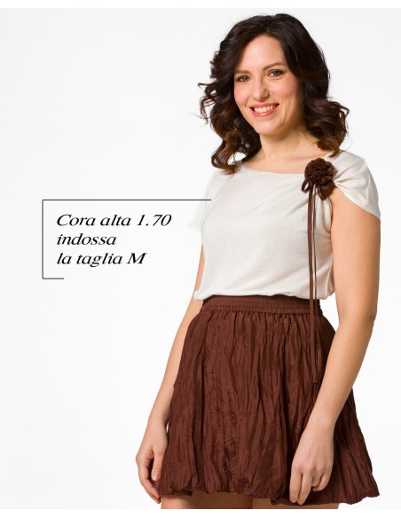 T-SHIRT CINDY CON FIOCCO IN SETA BIOLOGICA, LINO E ECOVISCOSA