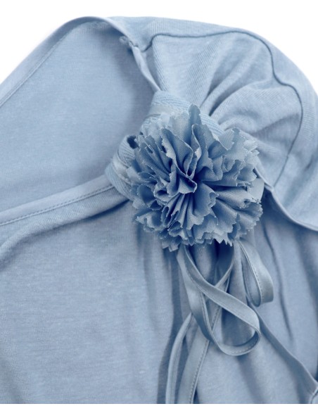 T-SHIRT CINDY CON FIOCCO IN SETA BIOLOGICA, LINO E ECOVISCOSA