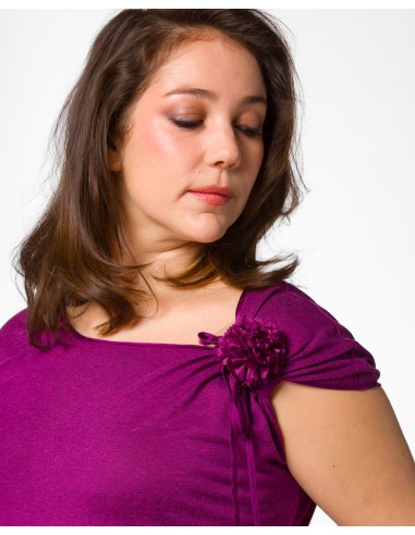 T-SHIRT CINDY CON FIOCCO IN SETA BIOLOGICA, LINO E ECOVISCOSA