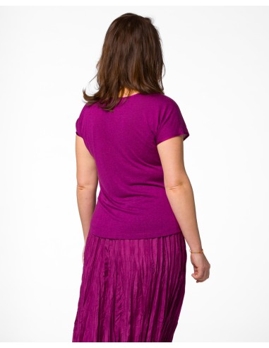 T-SHIRT CINDY CON FIOCCO IN SETA BIOLOGICA, LINO E ECOVISCOSA