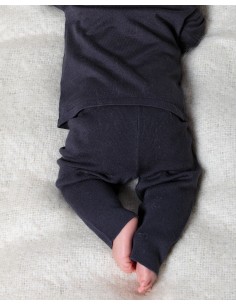 LEGGINGS CASMIRETTI BABY IN SETA E CASHMERE - CARBONE 2