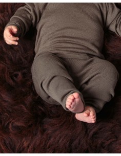 LEGGINGS CASMIRETTI BABY IN SETA E CASHMERE - LICHENE 2