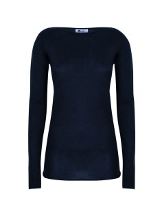 MAGLIA CASHMIRETTA IN SETA E CASHMERE "GRETA" - NAVY
