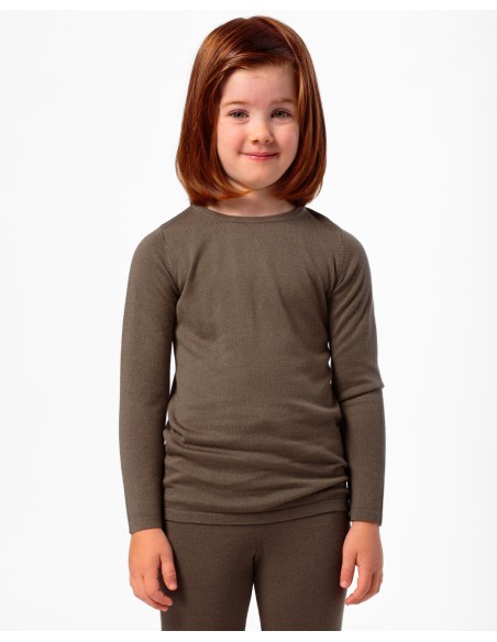 CASHMIRETTA KIDS MANICA LUNGA IN SETA E CASHMERE 