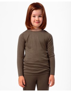 CASHMIRETTA KIDS MANICA LUNGA IN SETA E CASHMERE  - LICHENE