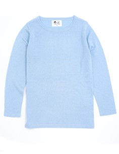 CASHMIRETTA KIDS MANICA LUNGA IN SETA E CASHMERE  - AZZURRO