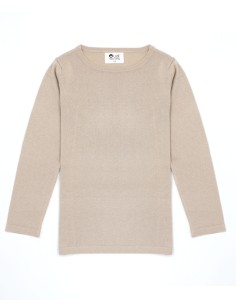 CASHMIRETTA KIDS MANICA LUNGA IN SETA E CASHMERE  - BEIGE