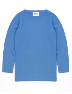 CASHMIRETTA KIDS MANICA LUNGA IN SETA E CASHMERE  - BLUETTE