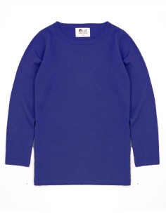 CASHMIRETTA KIDS MANICA LUNGA IN SETA E CASHMERE  - MARINO