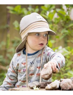 CAPPELLO IN COTONE BIO MAX  UV80 MOD "TIM" - FUXIA 2