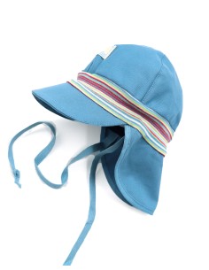 CAPPELLO IN COTONE BIO MAX  UV80 MOD "TIM" - AZZURRO