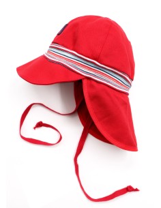 CAPPELLO IN COTONE BIO MAX  UV80 MOD "TIM" - ROSSO