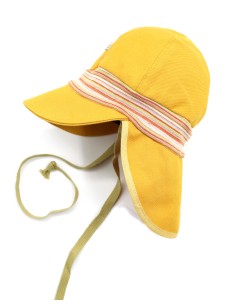 CAPPELLO IN COTONE BIO MAX  UV80 MOD "TIM" - GIALLO