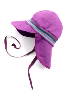 CAPPELLO IN COTONE BIO MAX  UV80 MOD "TIM" - PRUGNA