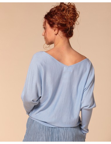 MAGLIA SCOLLO "V" CASHMIRETTA IN SETA E CASHMERE "ELISA"