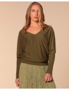 MAGLIA SCOLLO "V" CASHMIRETTA IN SETA E CASHMERE "ELISA"