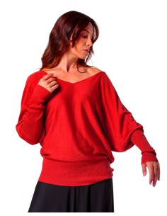 MAGLIA SCOLLO "V" CASHMIRETTA IN SETA E CASHMERE "ELISA"...
