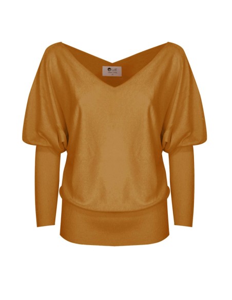 MAGLIA SCOLLO "V" CASHMIRETTA IN SETA E CASHMERE "ELISA"