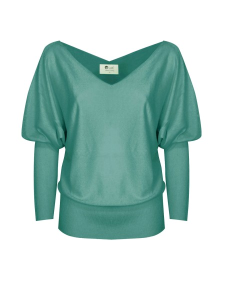 MAGLIA SCOLLO "V" CASHMIRETTA IN SETA E CASHMERE "ELISA"