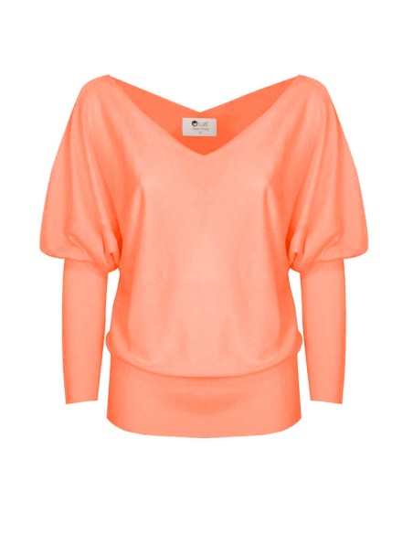 MAGLIA SCOLLO "V" CASHMIRETTA IN SETA E CASHMERE "ELISA"