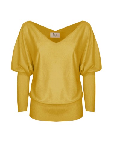 MAGLIA SCOLLO "V" CASHMIRETTA IN SETA E CASHMERE "ELISA"