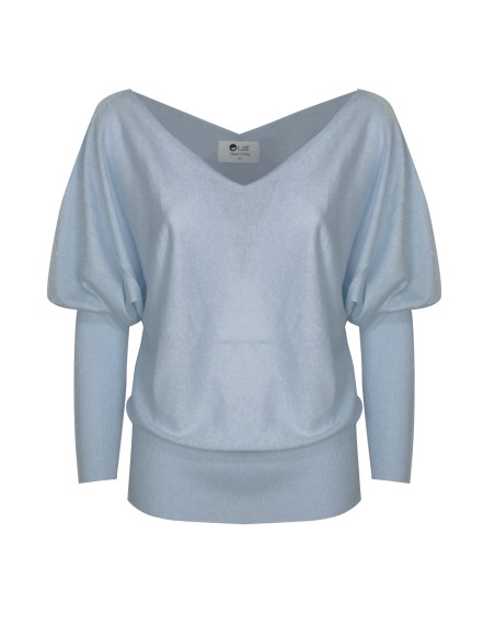 MAGLIA SCOLLO "V" CASHMIRETTA IN SETA E CASHMERE "ELISA"