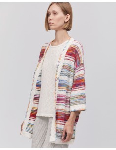 CARDIGAN KIMONO IN COTONE PIMA FATTO A MANO "AMAZONAS" -... 2