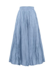 GONNA IN 100% SETA STROPICCIATA "DETTE LIMITED" - DENIM 2