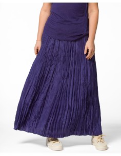 GONNA IN 100% SETA STROPICCIATA "DETTE LIMITED" - NAVY