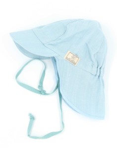 CAPPELLO BABY IN MUSSOLA DI COTONE BIO "TONY" - AZZURRO
