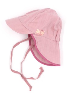 CAPPELLO BABY IN MUSSOLA DI COTONE BIO "TONY" - ROSA