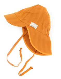 CAPPELLO BABY IN MUSSOLA DI COTONE BIO "TONY" - TERRACOTTA