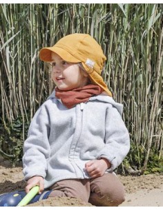 CAPPELLO BABY IN MUSSOLA DI COTONE BIO "TONY" - TERRACOTTA 2