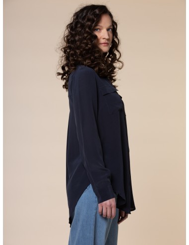 CAMICIA IN 100% SETA CON TASCHE E COLLETTO