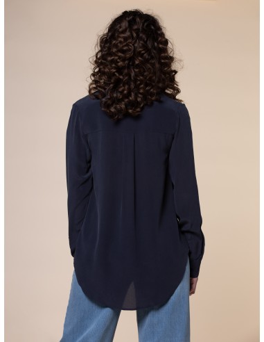 CAMICIA IN 100% SETA CON TASCHE E COLLETTO