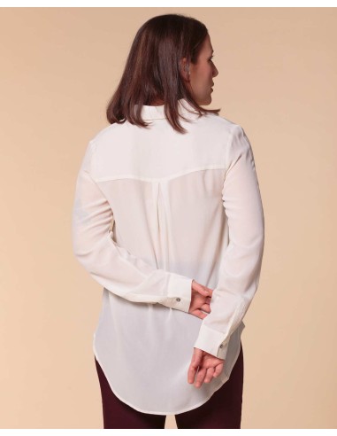 CAMICIA IN 100% SETA CON TASCHE E COLLETTO