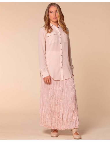 CAMICIA IN 100% SETA CON TASCHE E COLLETTO