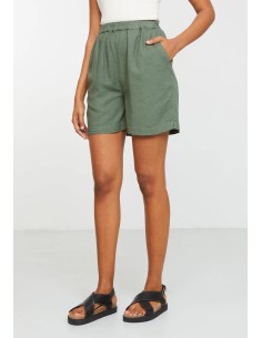 SHORTS DONNA IN ECOVISCOSA E LINO "FIR" - GRIGIO 2