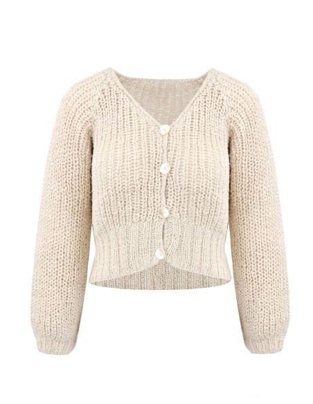 CARDIGAN IN 100% SETA BURETTA HANDKNIT