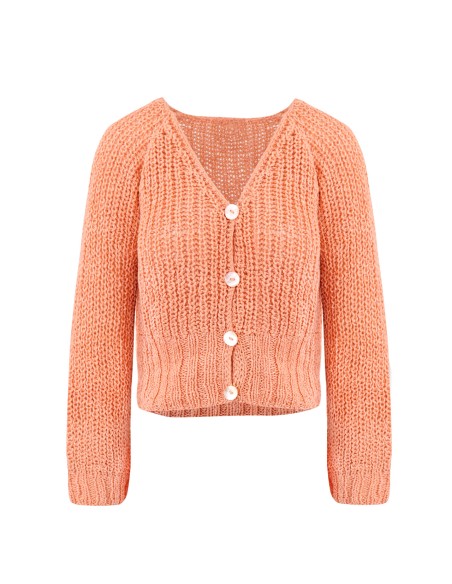 CARDIGAN IN 100% SETA BURETTA HANDKNIT