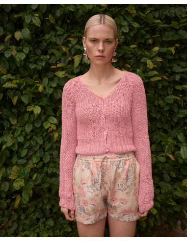 CARDIGAN IN 100% SETA BURETTA HANDKNIT
