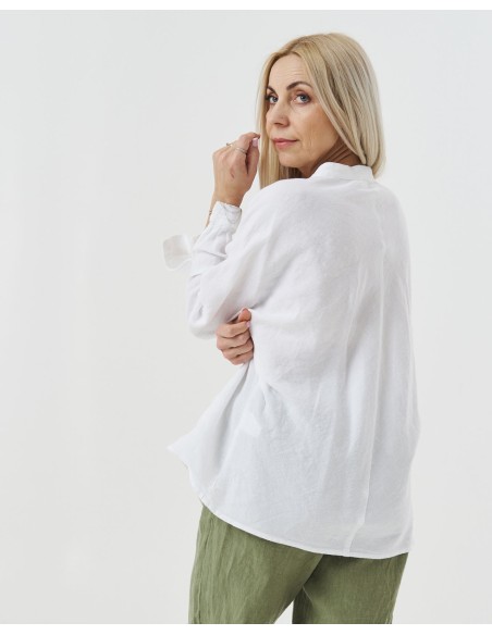 CAMICIA ALLA COREANA IN 100% LINO "MARION"