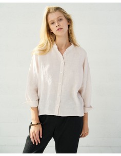 CAMICIA ALLA COREANA IN 100% LINO "MARION"
