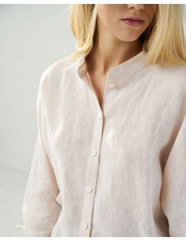 CAMICIA ALLA COREANA IN 100% LINO "MARION"