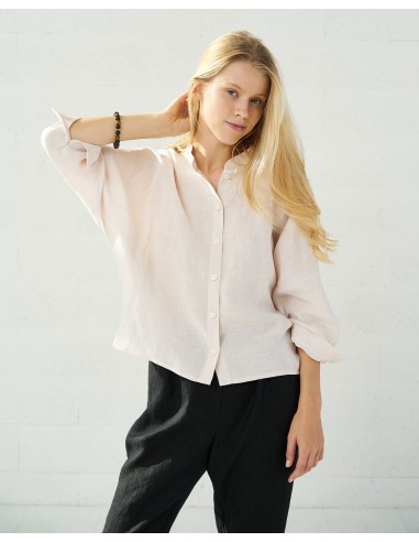 CAMICIA ALLA COREANA IN 100% LINO "MARION"