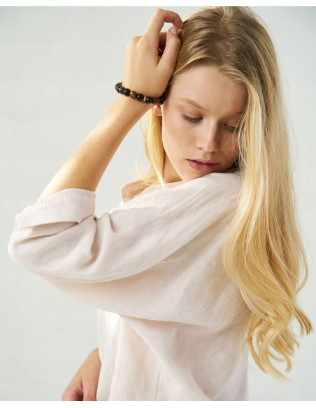 CAMICIA ALLA COREANA IN 100% LINO "MARION"